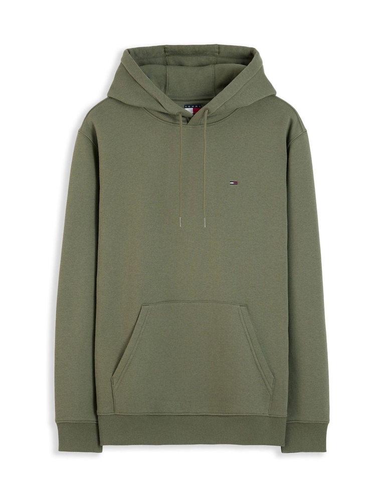 Tommy Jeans Green Flag Embroidery Fleece Drawstring Hoodie - Image 5 of 5