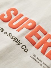 Superdry Nordic Bone Grey Loose Fit Utility Sport Logo 100% Cotton T-Shirt - Image 5 of 5