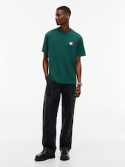 Tommy Jeans Green Wavy Flag Back Logo Relaxed T-Shirt - Image 3 of 4