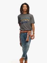 Superdry Dark Grey 100% Cotton 70s Rock Graphic Band T-Shirt - Image 2 of 5