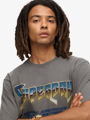 Superdry Dark Grey 100% Cotton 70s Rock Graphic Band T-Shirt - Image 3 of 5