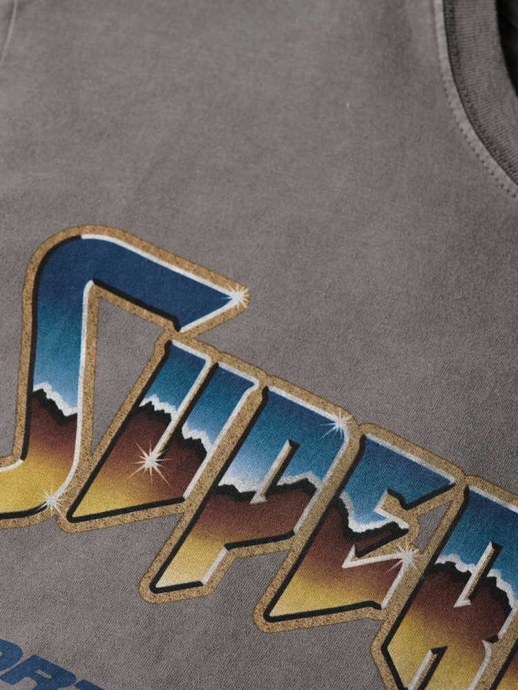 Superdry Dark Grey 100% Cotton 70s Rock Graphic Band T-Shirt - Image 5 of 5