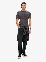 Superdry Dark Slate Grey 100% Cotton Workwear Script Graphic T-Shirt - Image 3 of 5