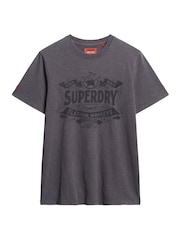 Superdry Dark Slate Grey 100% Cotton Workwear Script Graphic T-Shirt - Image 4 of 5