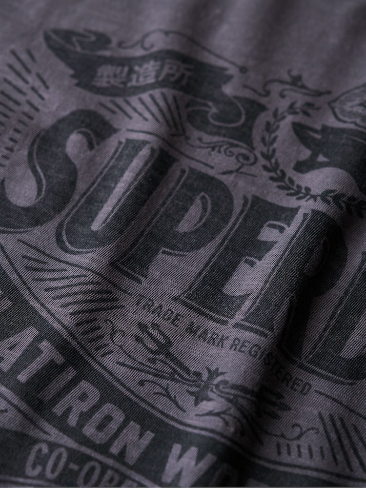 Superdry Dark Slate Grey 100% Cotton Workwear Script Graphic T-Shirt - Image 5 of 5