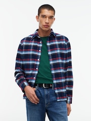 Tommy Jeans Dark Blue Check Regular Fit Pattern Dobby Corduroy Shirt - Image 1 of 5