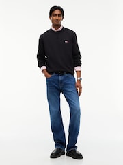 Juoda - Tommy Hilfiger Badge Fleece megztinis su apvalia kaklo dalimi - 3 paveikslėlis iš 5