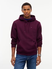 Tommy Jeans Red Flag Embroidery Fleece Drawstring Hoodie - Image 1 of 5