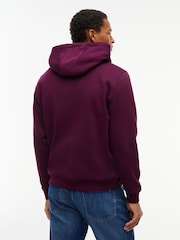 Tommy Jeans Red Flag Embroidery Fleece Drawstring Hoodie - Image 2 of 5