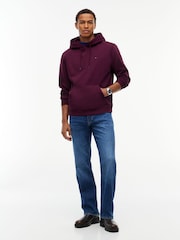 Tommy Jeans Red Flag Embroidery Fleece Drawstring Hoodie - Image 3 of 5