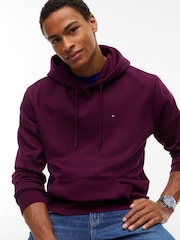 Tommy Jeans Red Flag Embroidery Fleece Drawstring Hoodie - Image 4 of 5