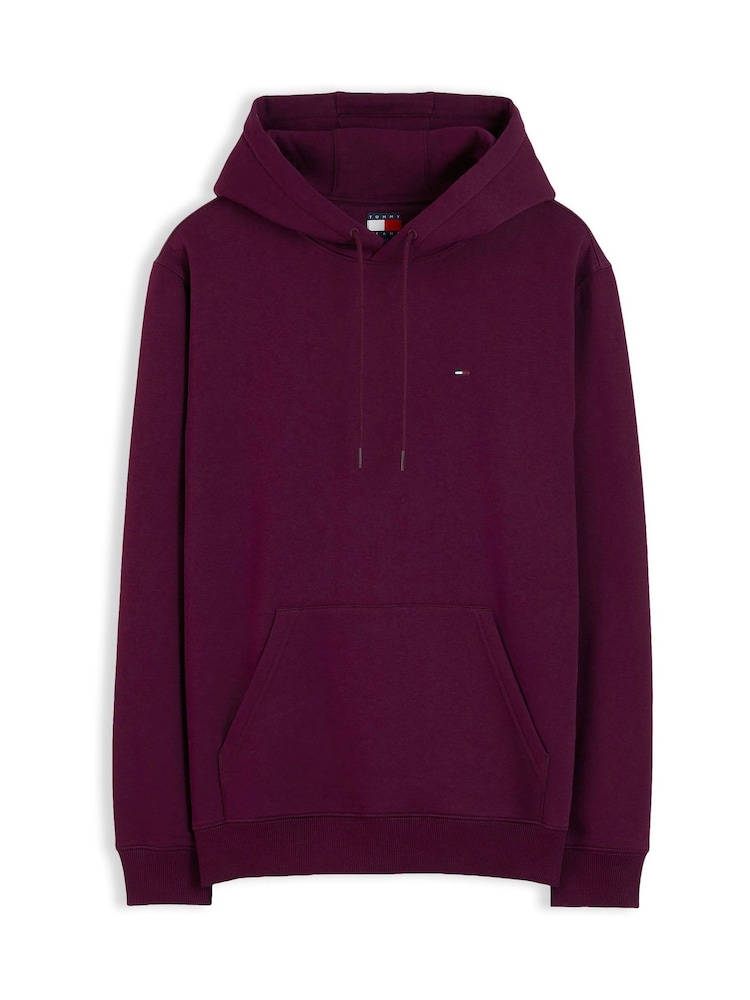 Tommy Jeans Red Flag Embroidery Fleece Drawstring Hoodie - Image 5 of 5