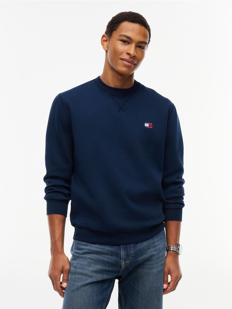 Tommy Hilfiger Blue Badge Fleece Crew Neck Sweatshirt - Image 1 of 5 Tommy Hilfiger Blue Badge Fleece Crew Neck Sweatshirt - Image 1 of 5