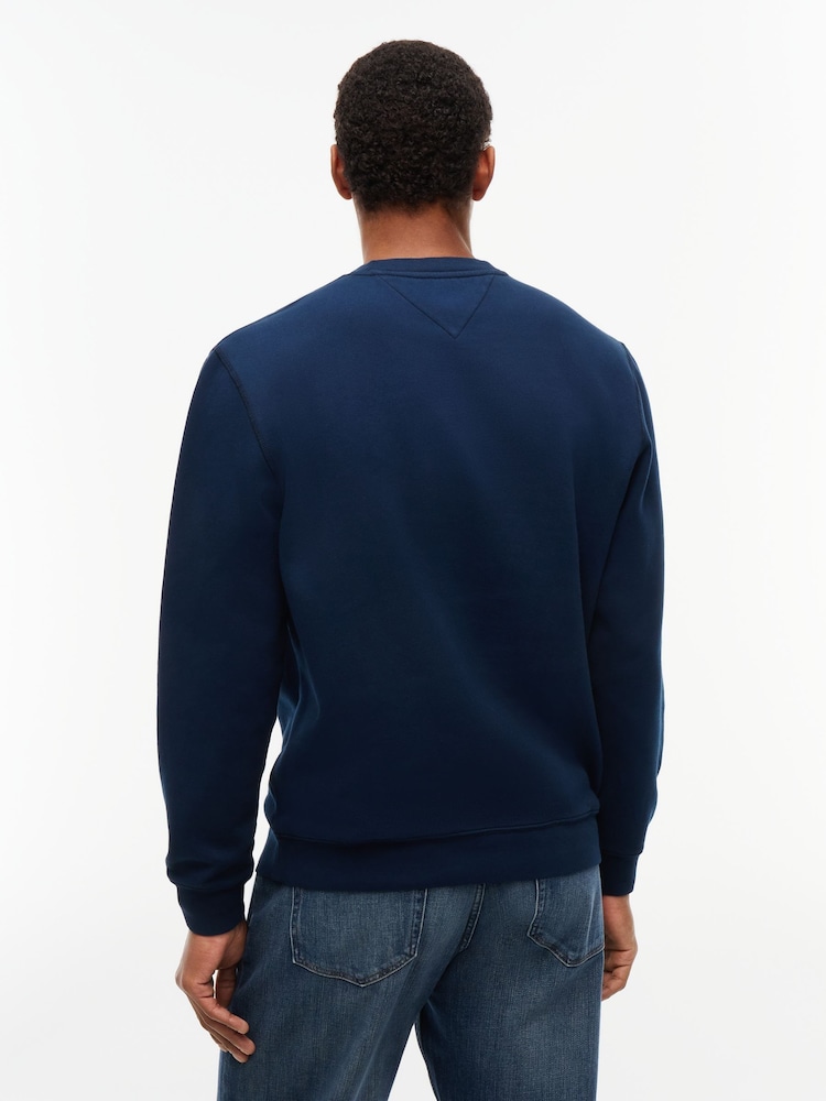 Tommy Hilfiger Blue Badge Fleece Crew Neck Sweatshirt - Image 2 of 5 Tommy Hilfiger Blue Badge Fleece Crew Neck Sweatshirt - Image 2 of 5