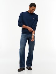 Tommy Hilfiger Blue Badge Fleece Crew Neck Sweatshirt - Image 3 of 5