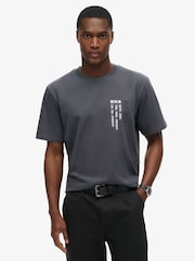 Superdry Ebony Grey Loose Fit Utility Sport Logo 100% Cotton T-Shirt - Image 1 of 6