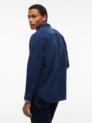 Tommy Jeans Navy Blue Relaxed Fit Patch Pocket Corduroy Shirt - Image 2 of 5