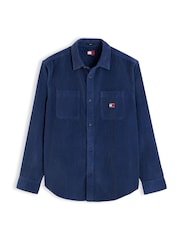 Tommy Jeans Navy Blue Relaxed Fit Patch Pocket Corduroy Shirt - Image 5 of 5