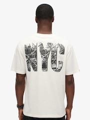 Superdry Off White Loose 100% Cotton Photographic Skate T-Shirt - Image 2 of 5