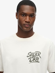 Superdry Off White Loose 100% Cotton Photographic Skate T-Shirt - Image 3 of 5