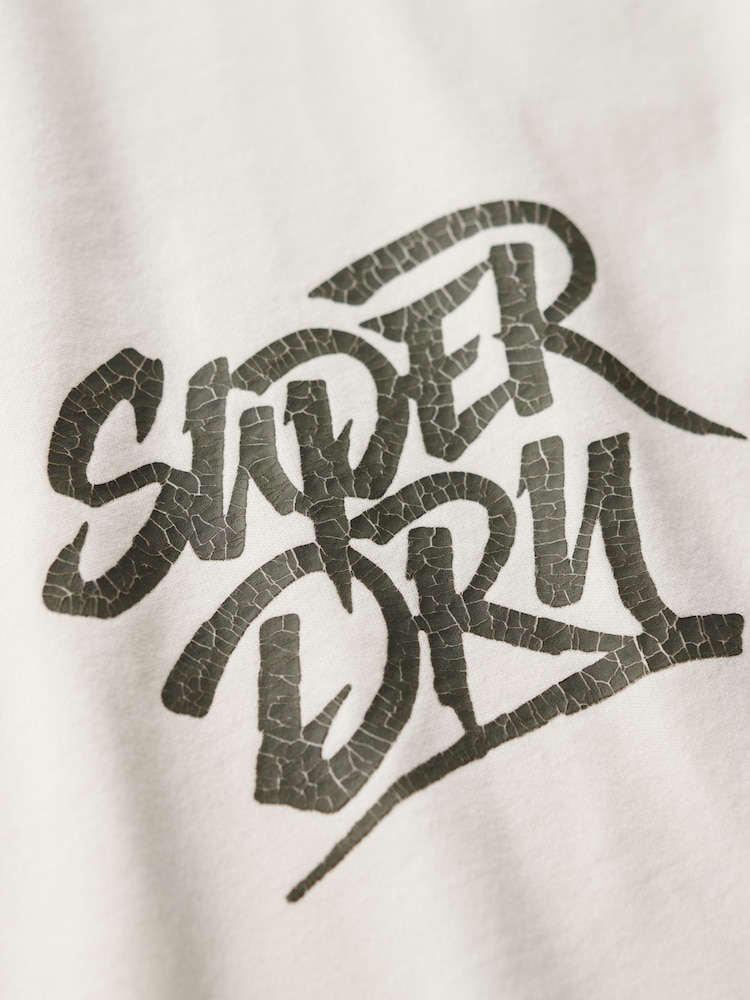 Superdry Off White Loose 100% Cotton Photographic Skate T-Shirt - Image 5 of 5