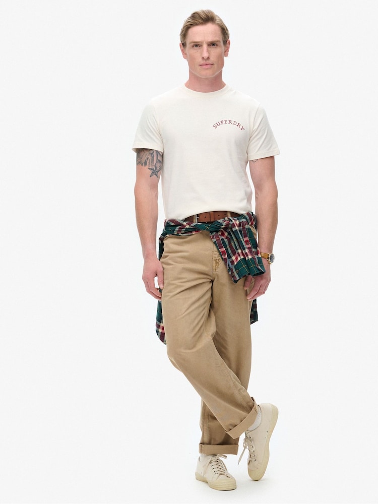 Superdry Nude 100% Cotton Tattoo Graphic T-Shirt - Image 3 of 7