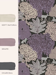 Laura Ashley Violet Grey Garwood Grove 10M Wallpaper - Image 4 of 4