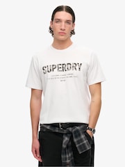 Superdry Brilliant White Loose Fit Utility Sport Logo 100% Cotton T-Shirt - Image 1 of 7