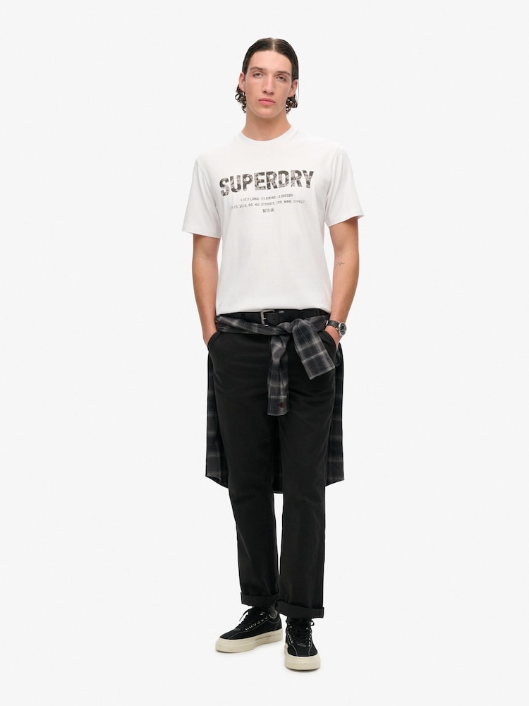 Superdry Brilliant White Loose Fit Utility Sport Logo 100% Cotton T-Shirt - Image 2 of 7