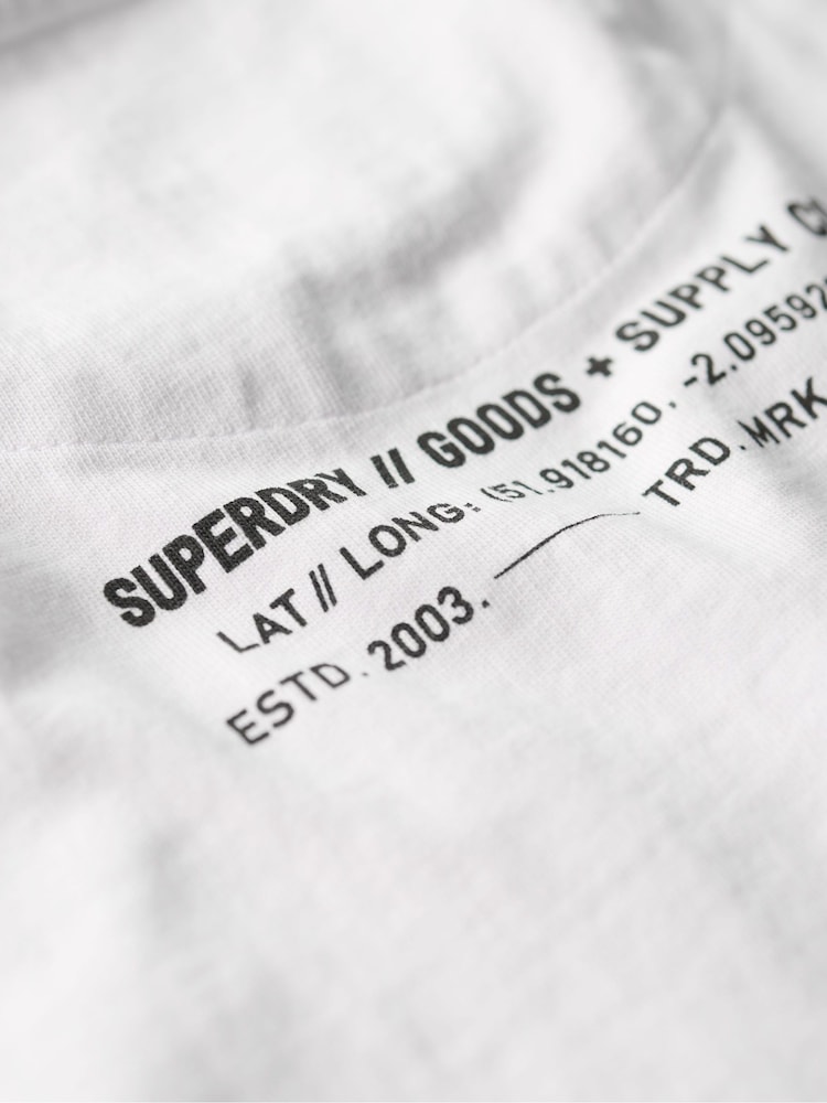 Superdry Brilliant White Loose Fit Utility Sport Logo 100% Cotton T-Shirt - Image 7 of 7