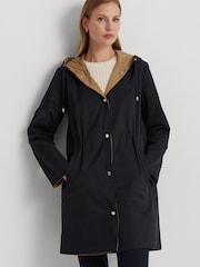 Lauren Ralph Lauren Navy Blue Water Repellent Reversible Hooded Anorak - Image 1 of 9