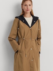 Lauren Ralph Lauren Navy Blue Water Repellent Reversible Hooded Anorak - Image 3 of 9
