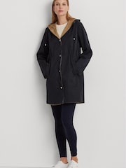 Lauren Ralph Lauren Navy Blue Water Repellent Reversible Hooded Anorak - Image 4 of 9