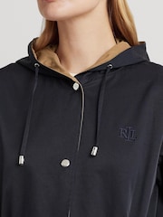 Lauren Ralph Lauren Navy Blue Water Repellent Reversible Hooded Anorak - Image 5 of 9