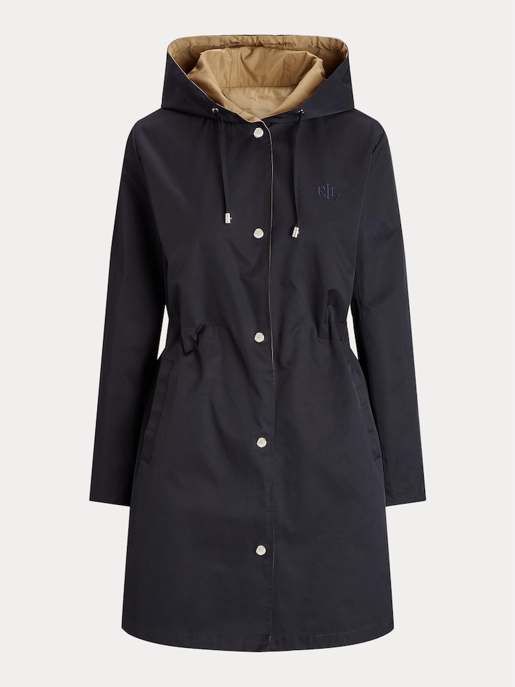 Lauren Ralph Lauren Navy Blue Water Repellent Reversible Hooded Anorak - Image 9 of 9