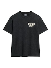 Superdry Washed Black Loose 100% Cotton Photographic Skate T-Shirt - Image 4 of 5
