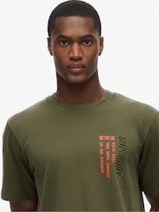 Superdry Army Khaki Loose Fit Utility Sport Logo 100% Cotton T-Shirt - Image 4 of 7