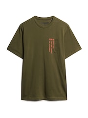 Superdry Army Khaki Loose Fit Utility Sport Logo 100% Cotton T-Shirt - Image 5 of 7
