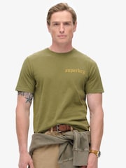 Зелений - Superdry 100% Cotton Tattoo Graphic футболки - Image 1 of 5