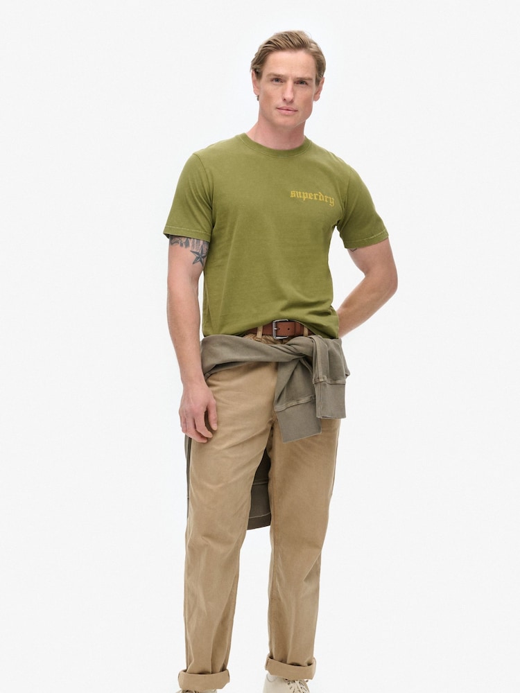 Verde - Camiseta de algodón 100% con diseño gráfico de tatuaje de Superdry - Imagen 2 de 5 Verde - Camiseta de algodón 100% con diseño gráfico de tatuaje de Superdry - Imagen 2 de 5