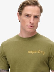 Зелений - Superdry 100% Cotton Tattoo Graphic футболки - Image 3 of 5