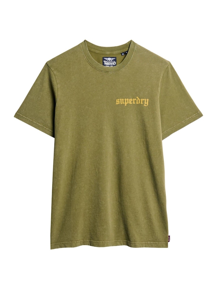 Superdry Green 100% Cotton Tattoo Graphic T-Shirt - Image 4 of 5