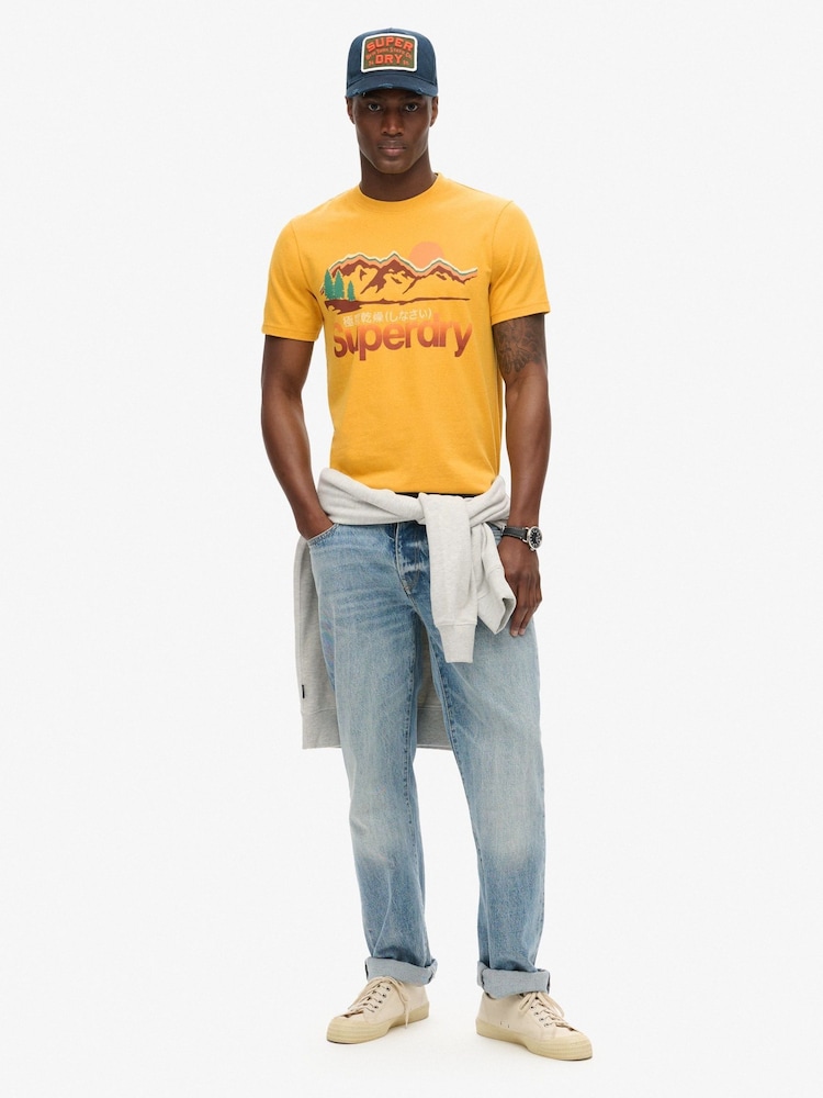 Superdry Yellow Great Outdoors Graphic T-Shirt - Image 2 of 5