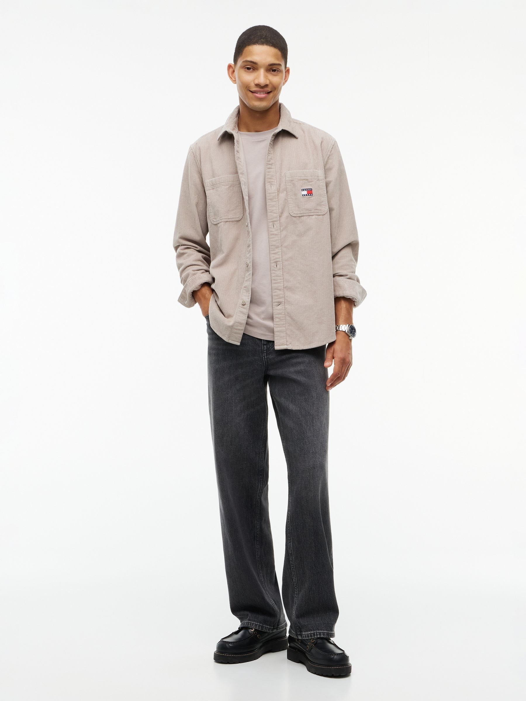 Comprar Creme - Camisa de veludo cotelê Tommy Jeans Relaxed Fit
