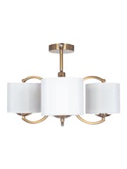Pacific Brass Arcadia Metal Curved 3 Arm Semi Flush Pendant - Image 2 of 2
