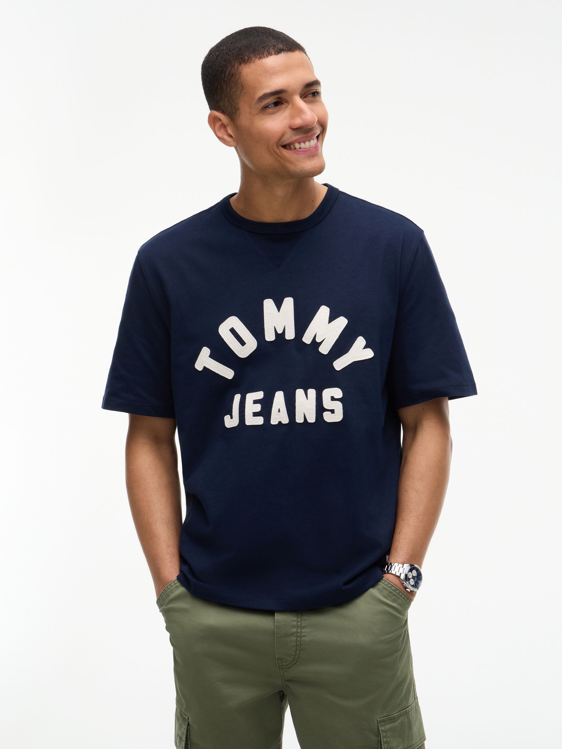 Tommy Hilfiger Men's Blue Classic Logo Tommy T-Shirts