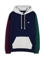 Tommy Jeans Blue Tommy  Blocked Fleece Hoodie - Image 5 of 5