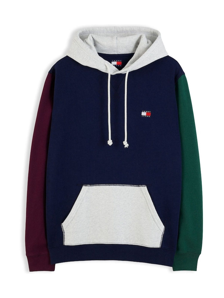 Tommy Jeans Blue Tommy Blocked Fleece Hoodie - Image 5 of 5 Tommy Jeans Blue Tommy Blocked Fleece Hoodie - Image 5 of 5