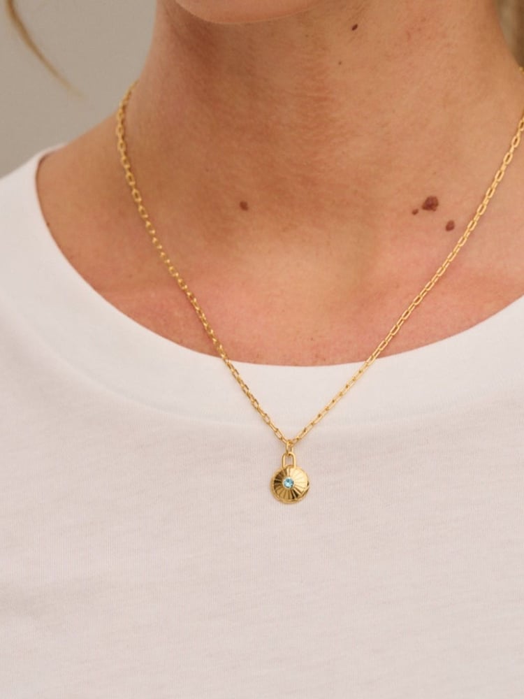 Orelia London Plated Birth Disc Necklace - Image 2 of 2 Orelia London Plated Birth Disc Necklace - Image 2 of 2