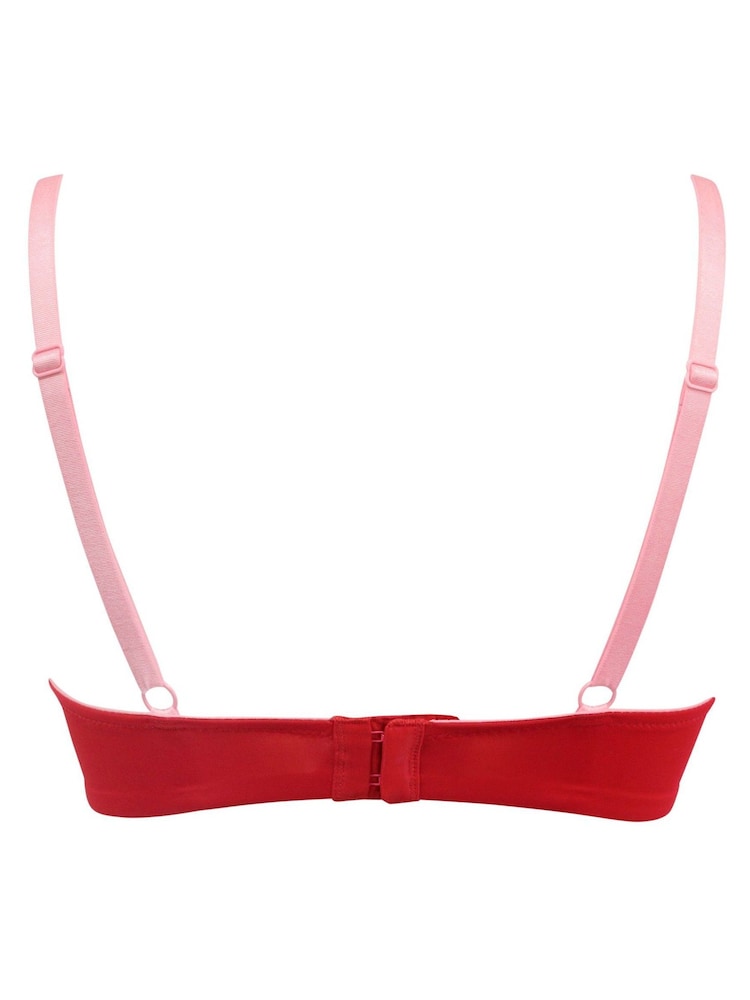 Pour Moi Pink Padded Romance Moulded Plunge Push Up Bra - Image 7 of 7